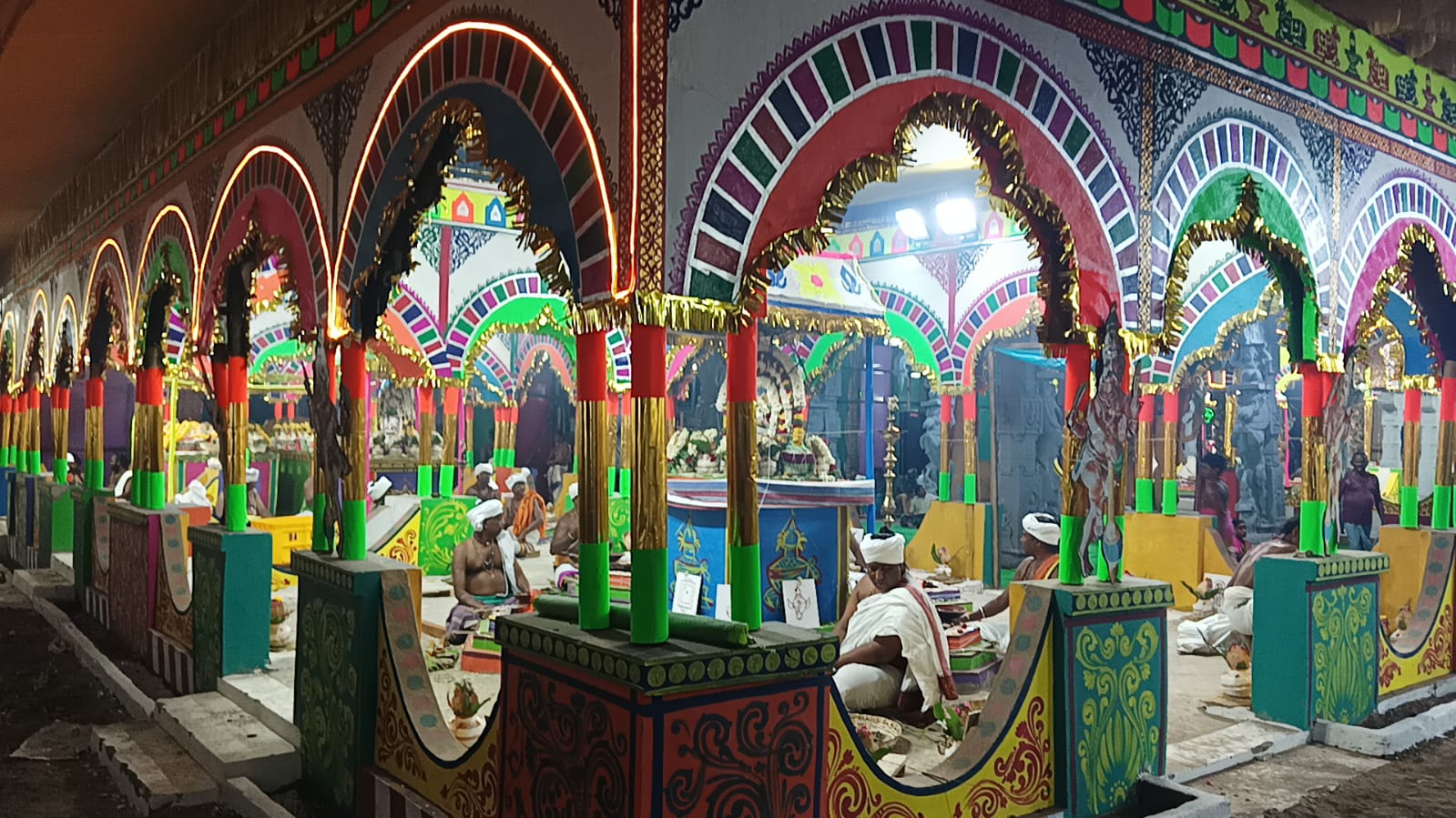 Beautiful decorated temple interior