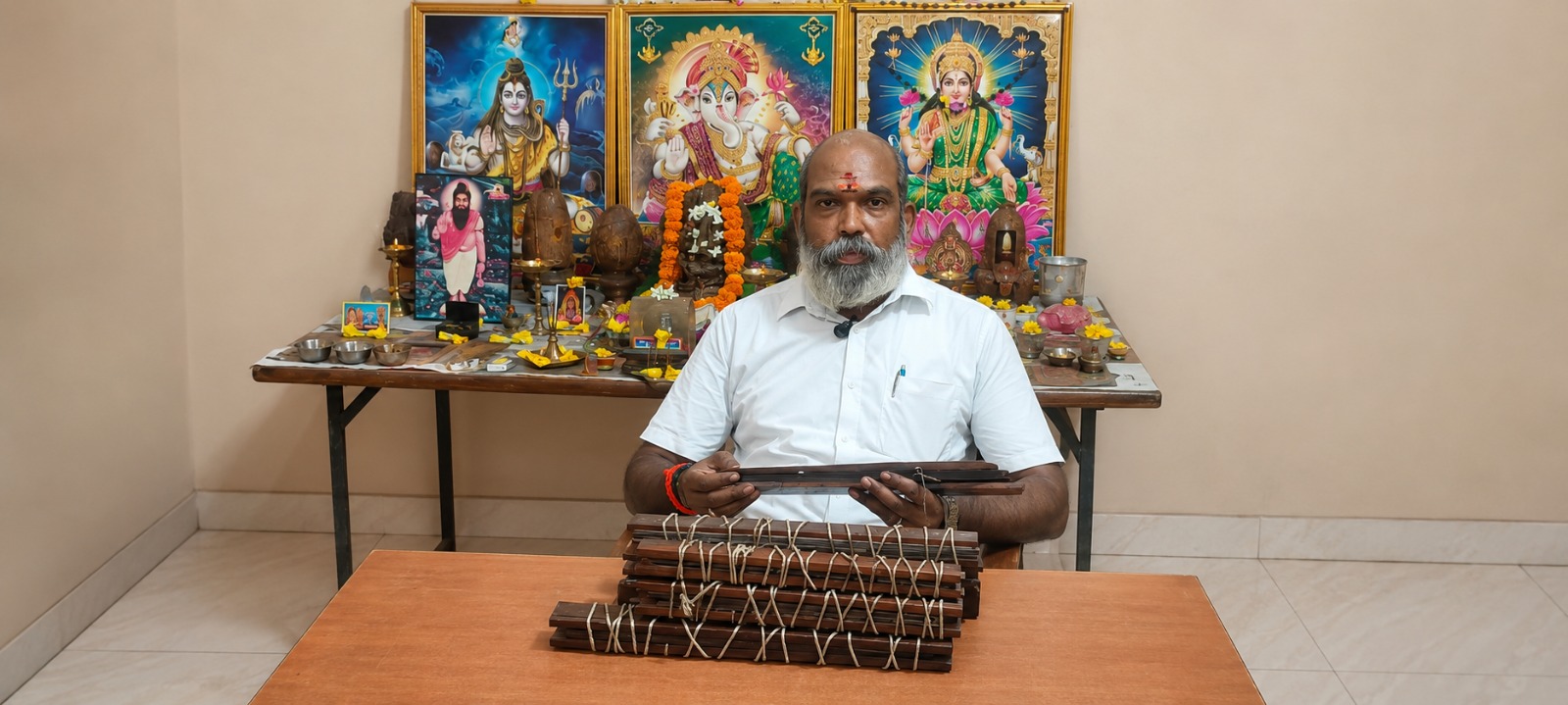 M.G. Raja Swami Ji at his studio
